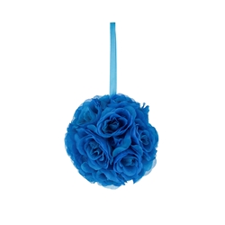 Mega Crafts - 6" Artificial Flower Pomander Kissing Ball - Turquoise