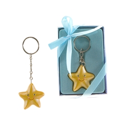 Mega Favors - Baby Starfish Poly Resin Key Chain in Gift Box