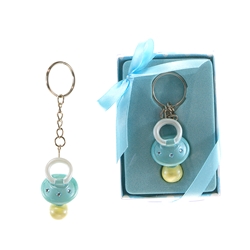 Mega Favors - Baby Pacifier Poly Resin Key Chain in Gift Box - Blue