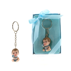 Mega Favors - Baby Poly Resin Key Chain in Gift Box - Blue