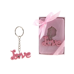 Mega Favors - Love Poly Resin Key Chain in Gift Box - Pink