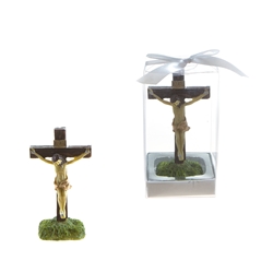 Mega Favors - Jesus on Cross Statue Poly Resin in Gift Box