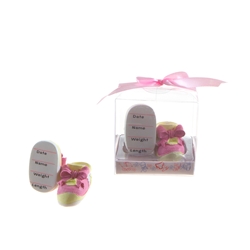 Mega Favors - Pair of Baby Shoe Poly Resin in Gift Box - Pink