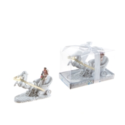 Mega Favors - Wedding Couple on Horse Carriage Poly Resin in Gift Box