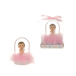 Mega Favors - Baby Sitting Under Arch Poly Resin in Gift Box - Pink
