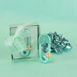 Mega Favors - Baby Safety Pin Poly Resin in Gift Box - Green