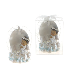 Mega Favors - Ethnic Baby Angel Praying on Clouds in Clear Box - Pink