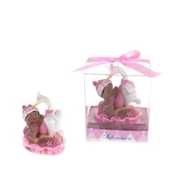 Mega Favors - Ethnic Baby Playing with Stork Poly Resin in Gift Box - Pink