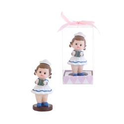 Mega Favors - Baby Wearing Sailor Uniform Poly Resin in Gift Box - Pink