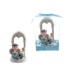 Mega Favors - Baby Angel Praying Under Arch in Gift Box - Blue