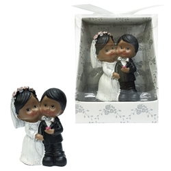 Mega Favors - Ethnic Baby Wedding Couple Poly Resin in Designer Box - White
