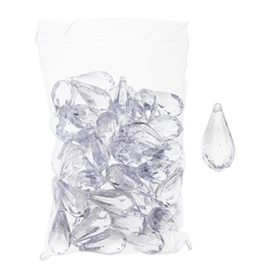 Mega Crafts - 1 Pound Acrylic Decorative Ice Rocks Teardrop - Clear