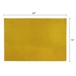 Mega Crafts - 6 pcs 16" x 24" Metallic Glitter Adhesive EVA Foam Sheet - Gold