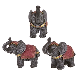 Mega Favors - Designer Elephant with Trunk Up Poly Resin - Asst