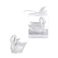 Mega Favors - Swan Poly Resin in Gift Box - White