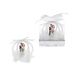 Mega Favors - Wedding Couple in Carriage Poly Resin in Gift Box - White