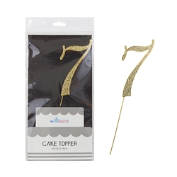 Mega Crafts - Sparkling Rhinestone Number Cake Topper - 7 Gold