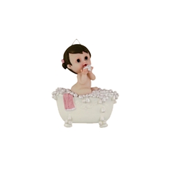 Mega Favors - Toddler in Bubble Bath Poly Resin Plaque - Pink