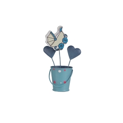 Mega Favors - Baby Carriage in Bucket Photo Holder - Blue