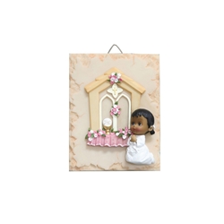 Mega Favors - Ethnic Baby Praying Wall Plaque - Pink
