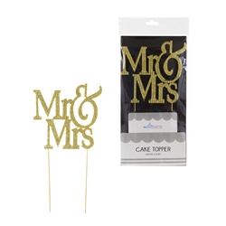 Mega Crafts - Sparkling Rhinestone Words Cake Topper - Mr & Mrs