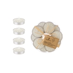 Mega Candles -15 pcs Unscented Tea Light Candle in Round Clear Box - White