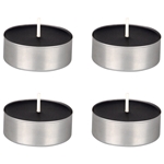 Mega Candles - 4 pcs Unscented Mega Tea Light Candle in Brown Box - Black