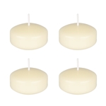 Mega Candles - 4 pcs 2" Unscented Floating Disc Candle - Ivory