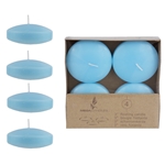 4 pcs 3" Unscented Floating Disc Candle - Light Blue