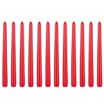 12 pcs 10" Unscented Taper Candle in Brown Box - Red