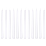 Mega Candles - 12 pcs 10" Unscented Taper Candle in Brown Box - White