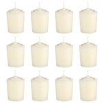 12 pcs 15 Hours Unscented Votive Candle in White Box - Ivory