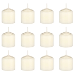 Mega Candles -12 pcs 8 Hours Unscented Votive Candle in White Box - Ivory