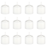 Mega Candles -12 pcs 8 Hours Unscented Votive Candle in White Box - White