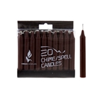 Mega Candles - 20 pcs 4" Unscented Chime / Spell Chime Candle - Brown