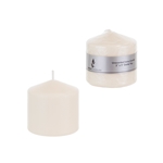 3" x 3" Unscented Domed Top Press Pillar Candle in Shrink Wrap - Ivory
