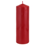 3" x 9" Unscented Domed Top Press Pillar Candle in Shrink Wrap - Red