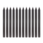 Mega Candles - 12 pcs 10" Unscented Straight Taper Candle in Brown Box - Black