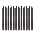 Mega Candles - 12 pcs 10" Unscented Straight Taper Candle in Brown Box - Black