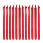 12 pcs 12" Unscented Straight Taper Candle in Brown Box - Red
