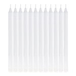12 pcs 12" Unscented Straight Taper Candle in Brown Box - White