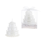 Three Tier Wedding Cake Candle in Gift Box - White