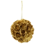 Mega Crafts - 10" Artificial Flower Pomander Kissing Ball - Gold