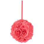 Mega Crafts - 10" Artificial Flower Pomander Kissing Ball - Coral