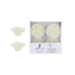 4 pcs 2" Unscented Floating Flower Candle in White Box - Ivory