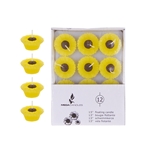 Mega Candles - 12 pcs 1.5" Unscented Floating Sun Flower Candle in White Box - Yellow