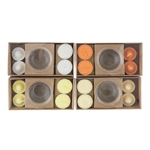 8 pcs Tea Light and 8 pcs Votive Candle with Glass Holder - Asst