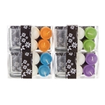 16 pcs Votive Candle with Glass Holder in Clear Box - Asst