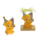 Mega Candles - 1st Year Teddy Bear Birthday Candle in Clear Box - Yellow