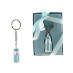 Mega Favors - Baby Bottle Poly Resin Key Chain in Gift Box - Blue